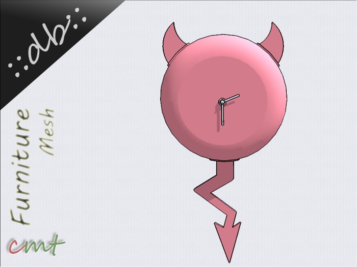 ::db furniture:: Analog Devil Clock Clock rose/wht 