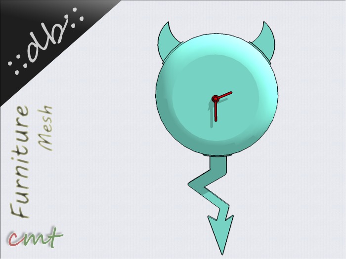 ::db furniture:: Analog Devil Clock Clock skyblue/red