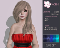 [^.^Ayashi^.^] Jasmina-blue (RIGGED MESH hair)