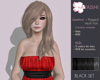 [^.^Ayashi^.^] Jasmina-black (RIGGED MESH hair)