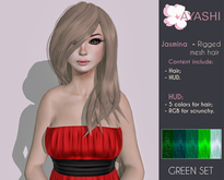 [^.^Ayashi^.^] Jasmina-green-(RIGGED MESH hair)