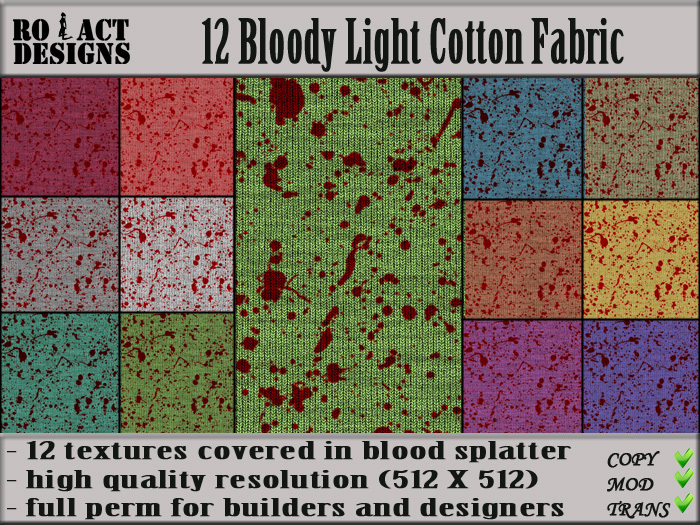 Ro!Act Designs 12 Bloody Light Cotton Fabric