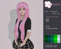 [^.^Ayashi^.^] Luka-green (RIGGED MESH hair)