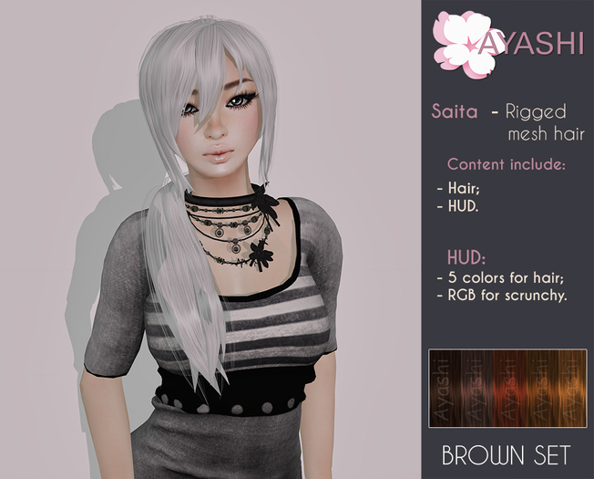 [^.^Ayashi^.^] Saita-brown (RIGGED MESH hair)