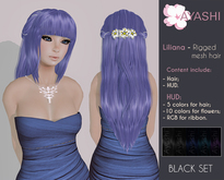 [^.^Ayashi^.^] Liliana-Black (RIGGED MESH hair)