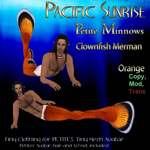 (PS) Petite Minnows - Clownfish Merman Orange