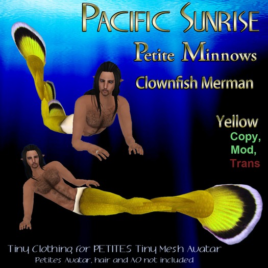 (PS) Petite Minnows - Clownfish Merman Yellow