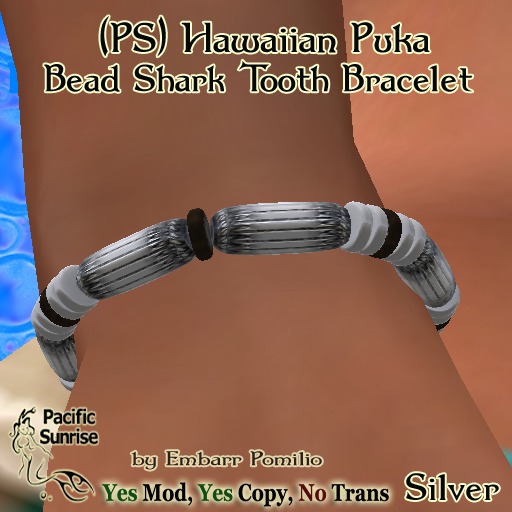 (PS) Hawaiian Puka Bead Bracelet (Silver)