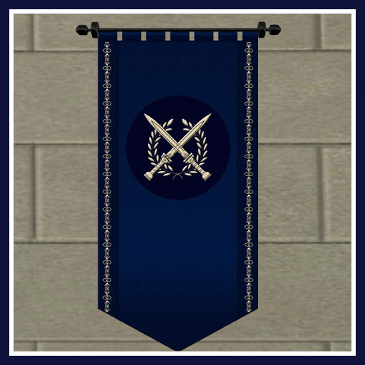 Cross Swords Blue Banner