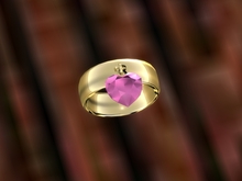 Troymart Heart Charm Friendship Right-Hand Ring - Metal and Gem Color Change - Resize - Bright Control