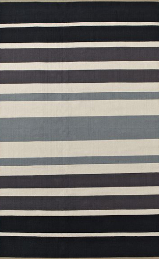 Gradated Stripe Cotton Dhurrie Rug - Feather Gray