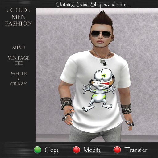 ::[>C.H.D.<]:: Mens MESH Vintage Tees - White-Crazy