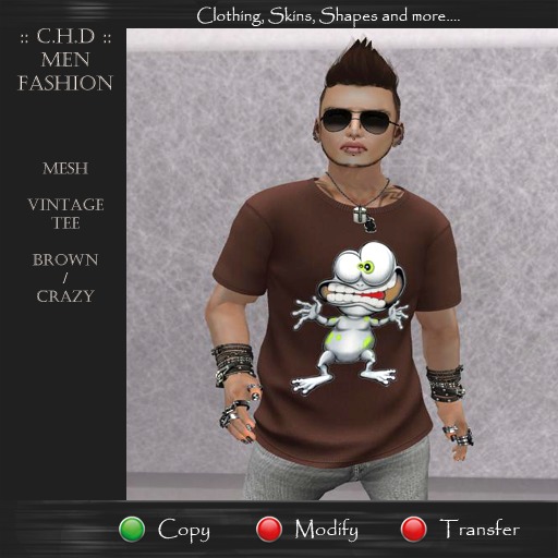 ::[>C.H.D.<]:: Mens MESH Vintage Tees - Brown-Crazy