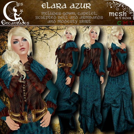 Elara Azur - Celtic medieval mesh outfit **OUTLET ITEM**