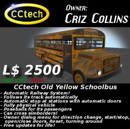 CCtech Old Yellow Schoolbus (v2)  - Copy version - Automatic Railway System - Train System