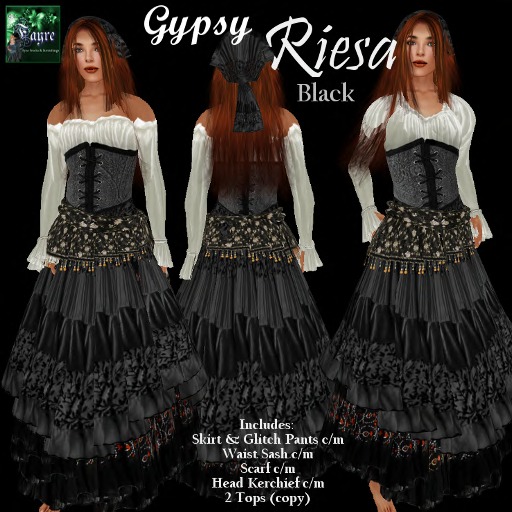 Gypsy Riesa / Renaissance Maid - Charcoal