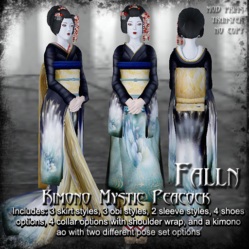 Falln Kimono Mystic Peacock