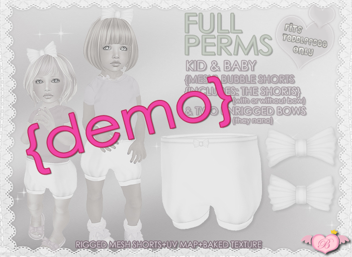 {DEMO} :*BABY*: FULL PERMS TODDLEEDOO Bubble Shorts