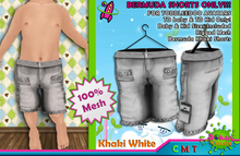 [SKL] Toddleedoo Khaki White Mesh Bermuda Shorts