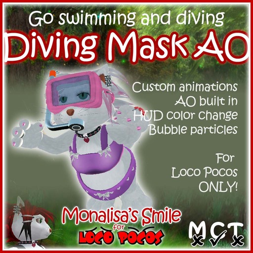 ::Monalisa’s Smile:: Loco Pocos Diving mask Swim AO for Loco Pocos tiny avatars