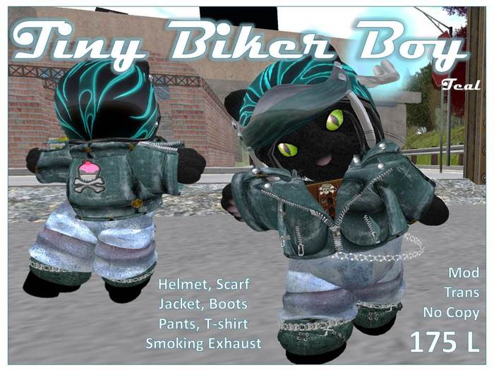 Tiny Biker Boy Teal