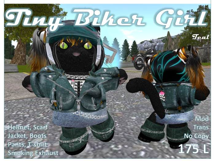 Tiny Biker Girl Teal