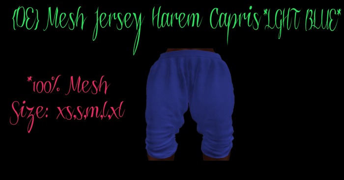 {DE} Mesh Jersey Harem Capris*Blue*