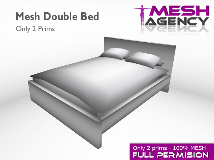 Mesh Double Bed - 2 prims - Full Perm