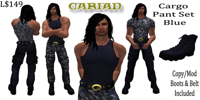 Cargo Pant Set - Blue