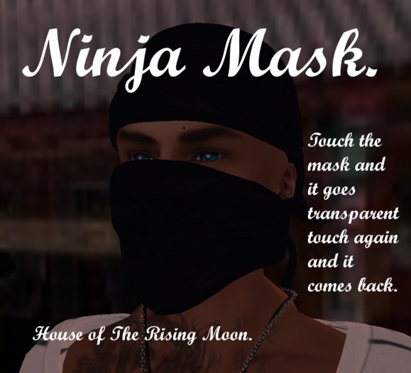 Black Ninja Mask ( Click Face ) New