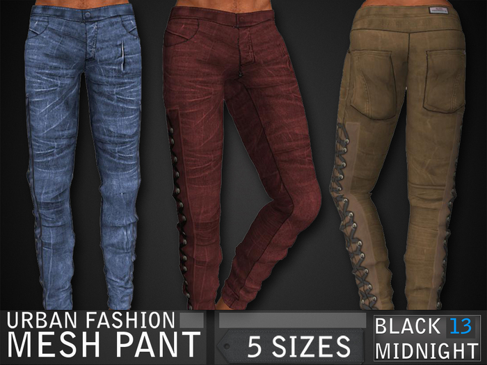Mesh Denim Pant Spring 3 colors (Blackmidnight13)