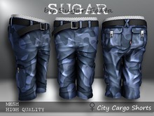 SUGAR City Cargo Shorts FEMALE BLUE CAMO Boxed