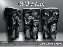 SUGAR City Cargo Shorts FEMALE GREY CAMO Boxed