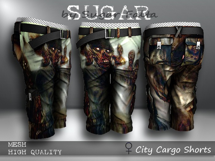 SUGAR City Cargo Shorts FEMALE ZOMBIES Boxed