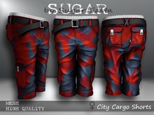 SUGAR City Cargo Shorts FEMALE RED CAMO Boxed
