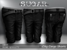 SUGAR City Cargo Shorts FEMALE BLACK Boxed