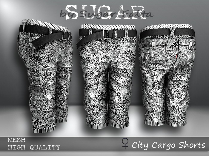 SUGAR City Cargo Shorts FEMALE SKULLY GRIMLEY Boxed