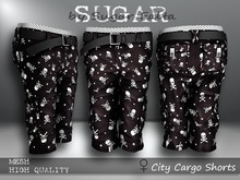 SUGAR City Cargo Shorts FEMALE STARS n SKULLS Boxed