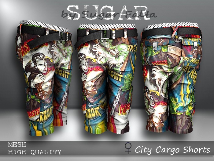 SUGAR City Cargo Shorts FEMALE MONSTERS Boxed