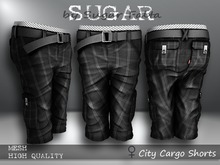 SUGAR City Cargo Shorts FEMALE BLACK PLAID Boxed