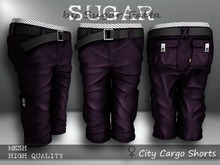 SUGAR City Cargo Shorts FEMALE EGGPLANT Boxed