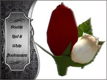 Boutonniere - Double - Red and White