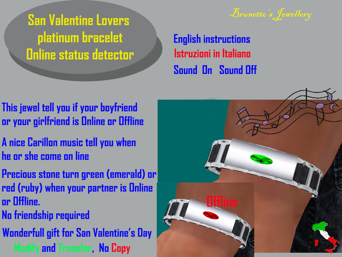 Lovers Platinum Bracelet Online Status Detector 2