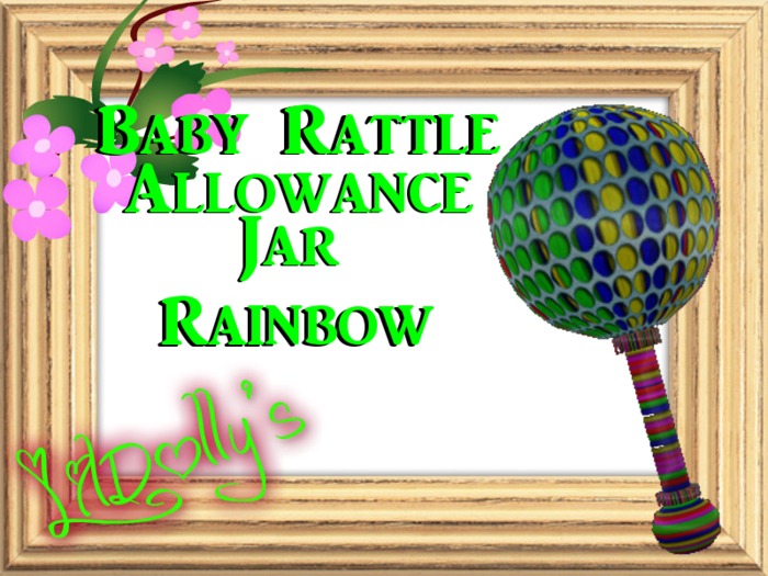 *LilDolly's* Baby Rattle Allowance Jar Rainbow