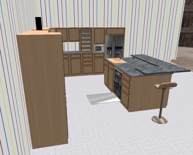 Kitchen island - Burgundy - Box