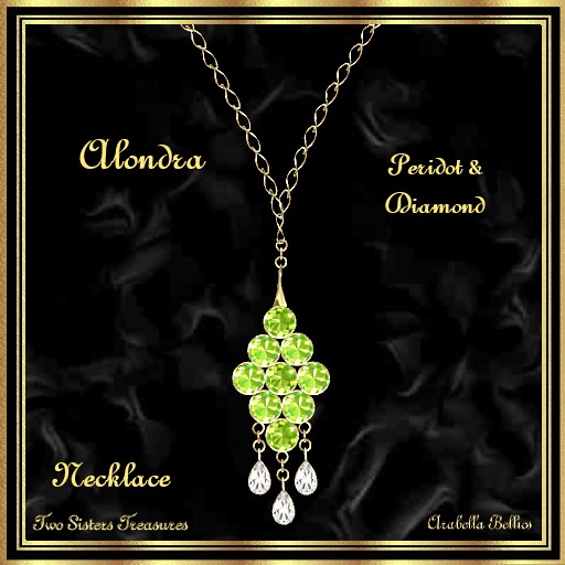 TST - ALONDRA PERIDOT & WHITE DIAMOND NECKLACE YG.