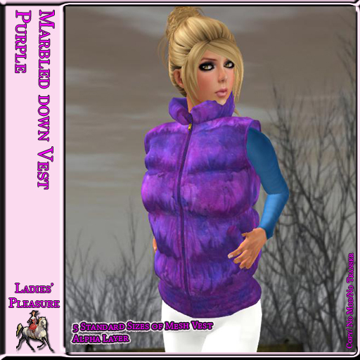 ~LP~ Marbled Down Vest (Boxed) Purple