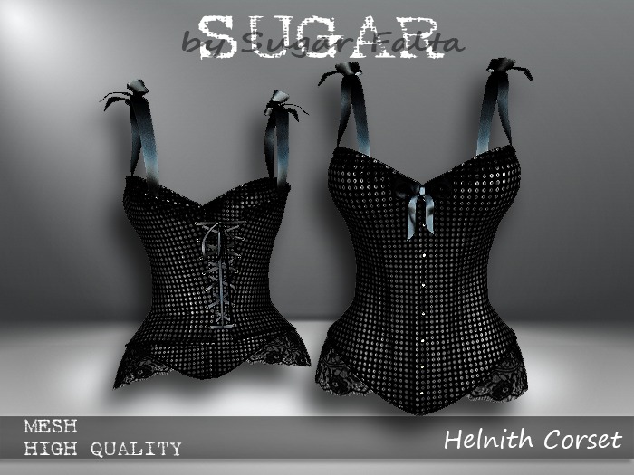 SUGAR Helnith Corset SILVER MESH Boxed
