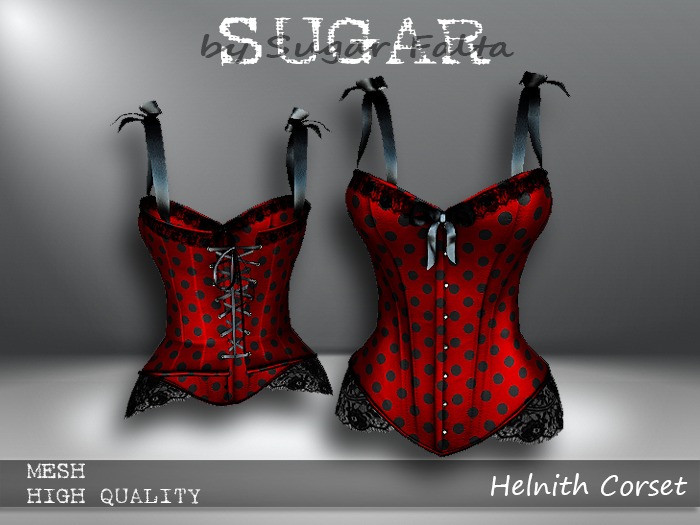 SUGAR Helnith Corset RED POLKADOT Boxed