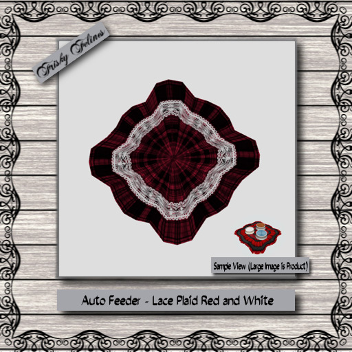 Lace Plaid Food Dispenser - Red & White